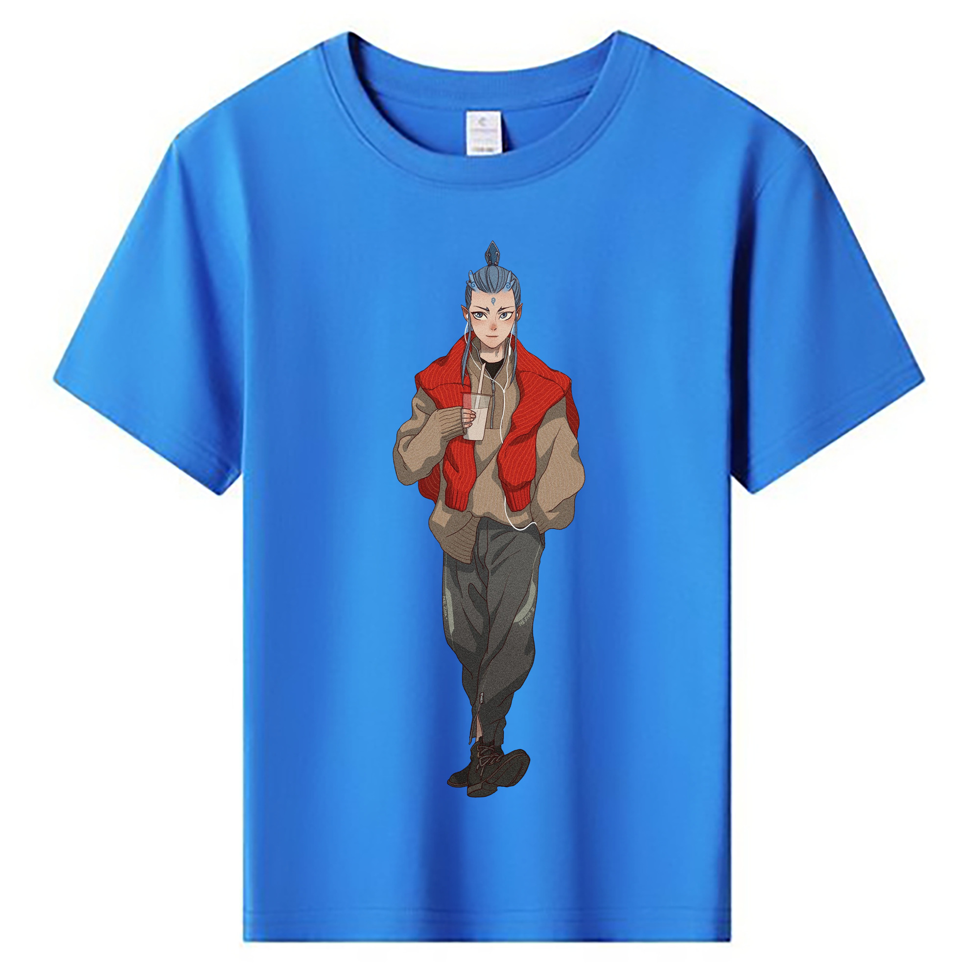 （画像用） Ne Zha 2 ナタ 魔童の大暴れ 綿100％キッズTシャツ（フロントプリント）